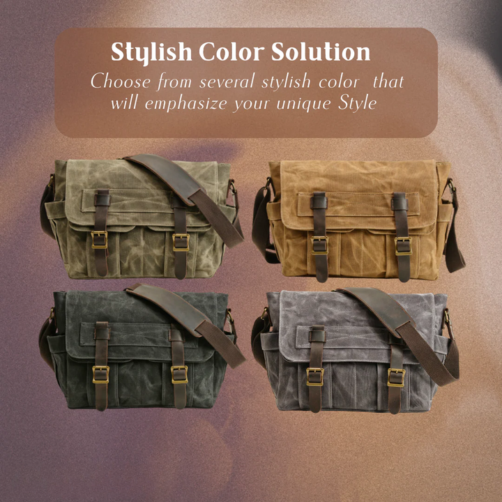 Lester | Retro Textured Canvas Leather | Shoulder Bag