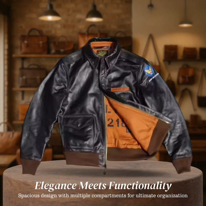 Samuel | Military Style A-2 Flight Leather Jacket