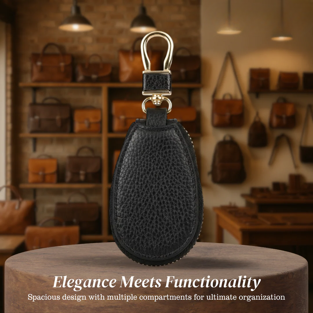 Rufus | Pebble Grain Leather Key Case Holder