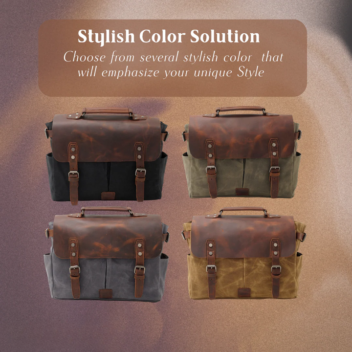 Edward | Vintage Canvas with Leather Flap | Messenger Bag