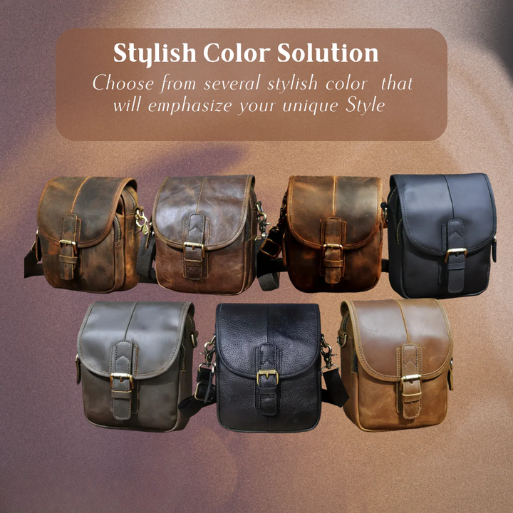 Nolan | Compact Leather Crossbody Pouch with Buckle Flap (BUY 1 GET 1 FREE)