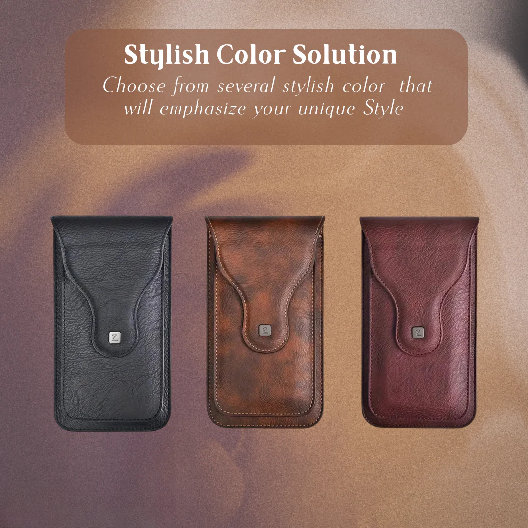 Xavier | Carabiner Clip Leather Phone Holster