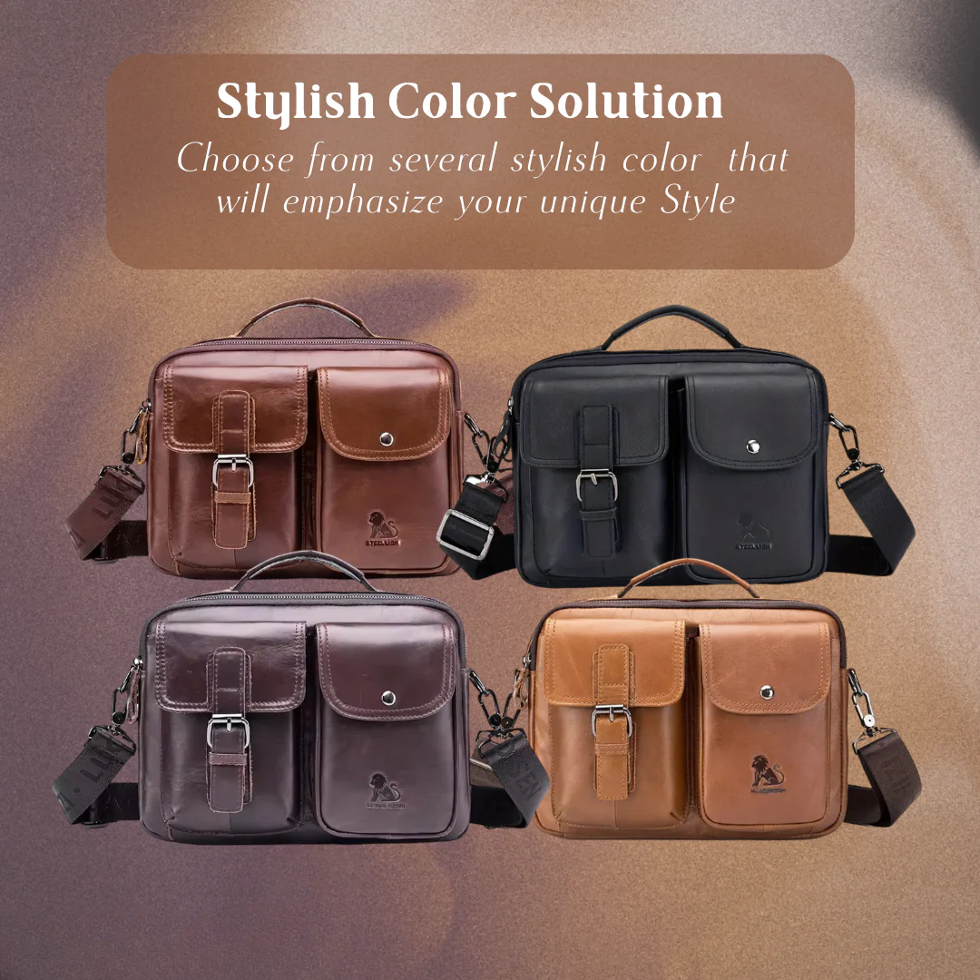 Grady | Classic Leather Shoulder Bag with Vintage Buckle Detail