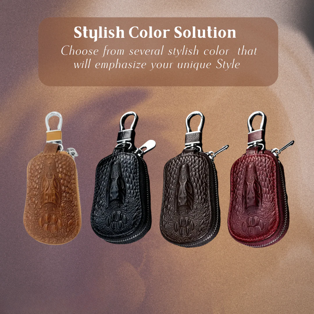 Bruno | Crocodile Embossed Leather Key Case