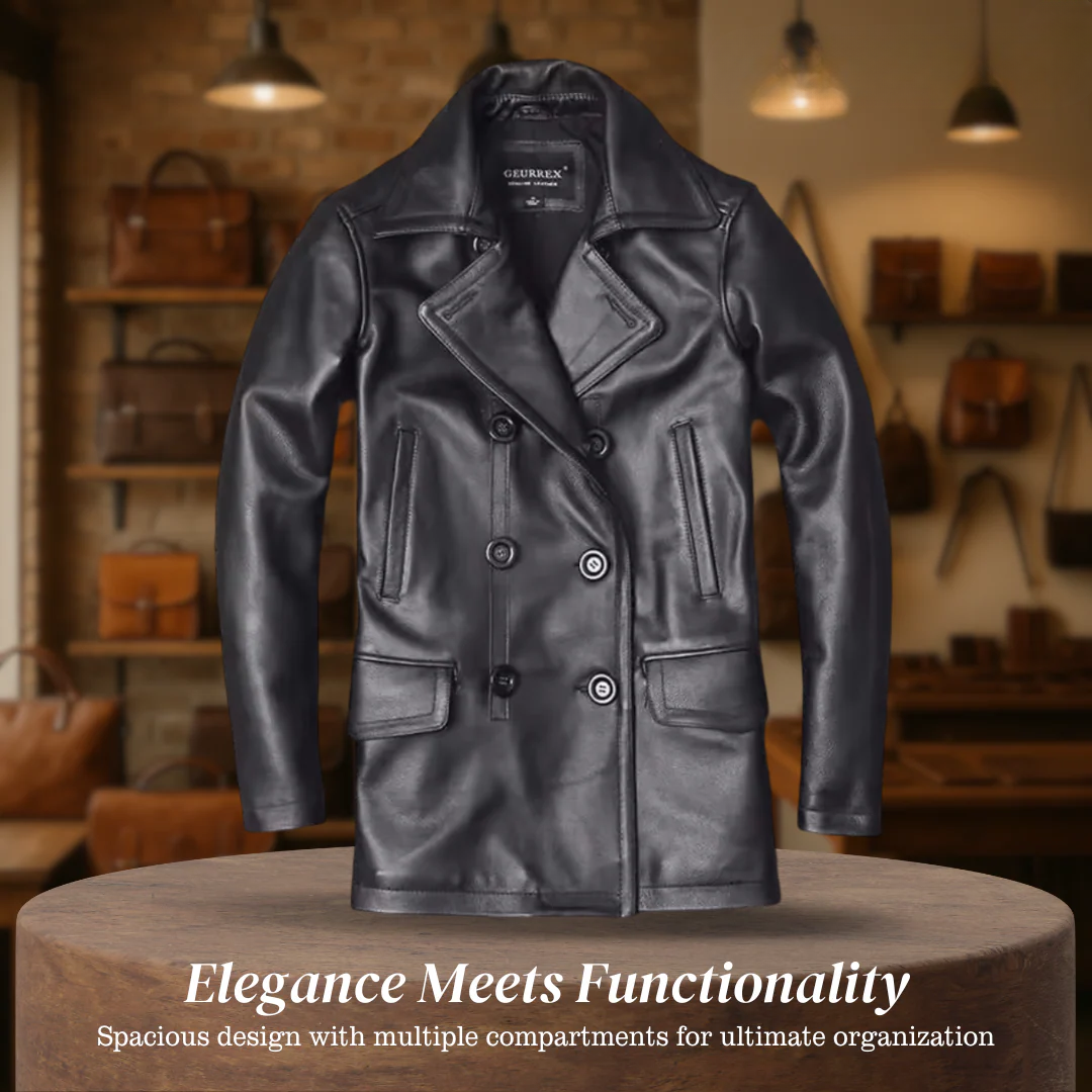 Ford | Men's Cowhide Double-Breasted Leather Jacket