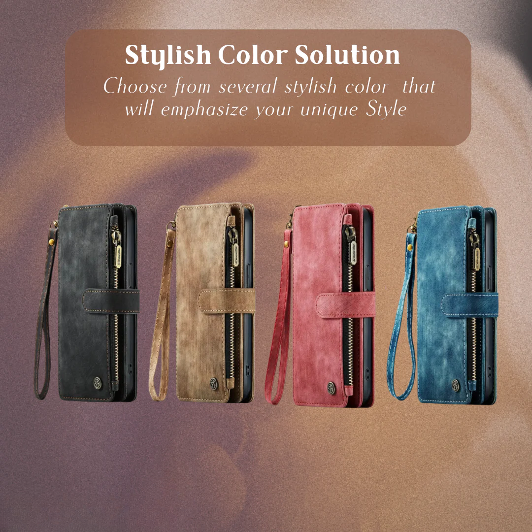 Clement | IPhone Case Leather Wallet with Wrist Strap