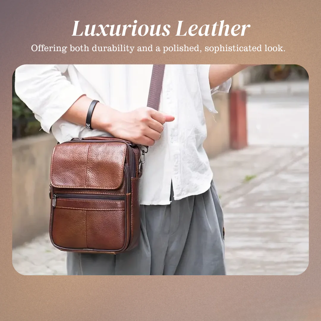 Jasper | Leather Courier Shoulder Bag for Men