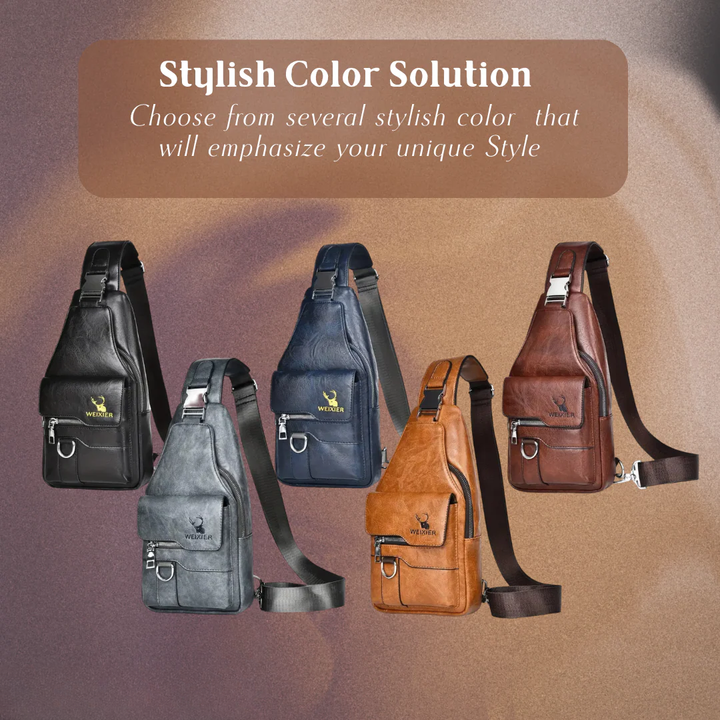 Daxton | Vertical Sling Bag with Secure Flap & Zips