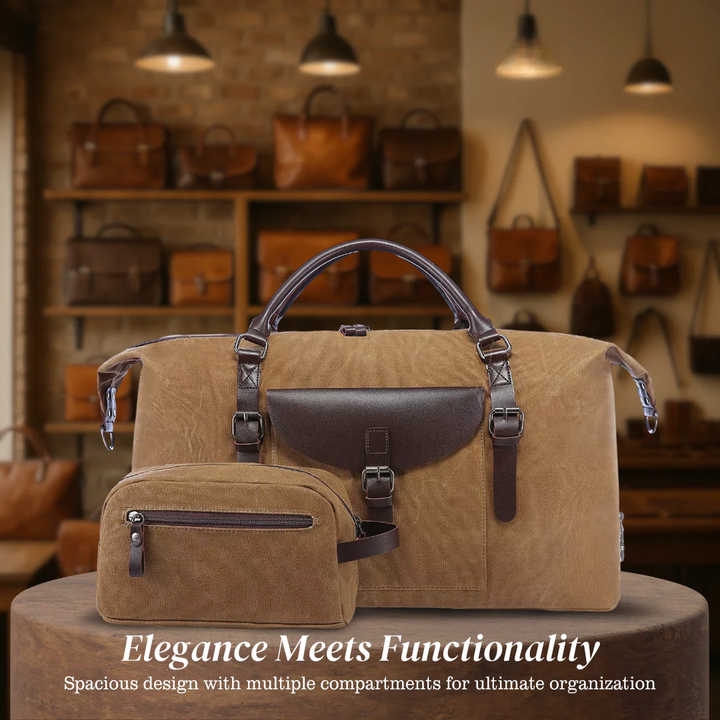Leo | Stylish Leather Travel Set | Duffel Bag