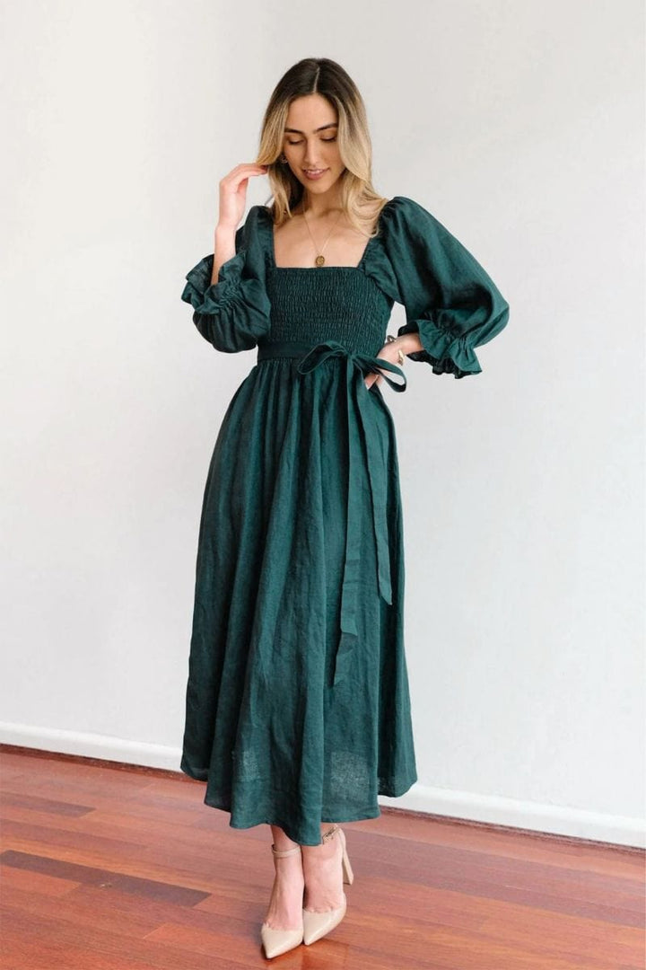 Tana | French Dress with Ruffle Sleeves