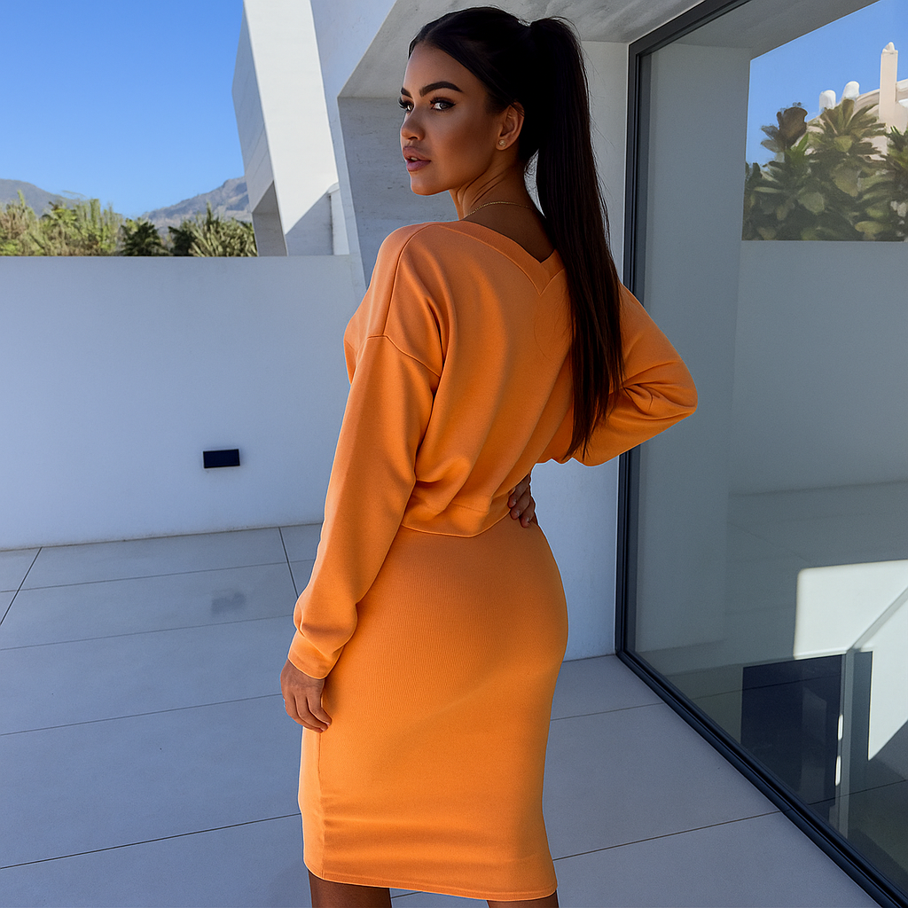 Laurine – Casual Set Dress & Sweatshirt