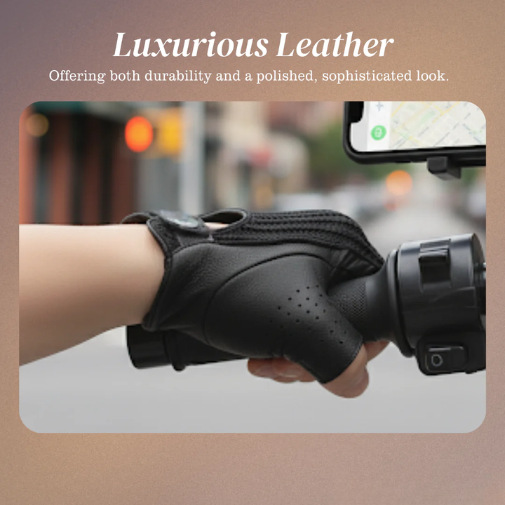 Cillian | Leather Knit Fingerless Driving Gloves (BUY 1 GET 1 FREE)