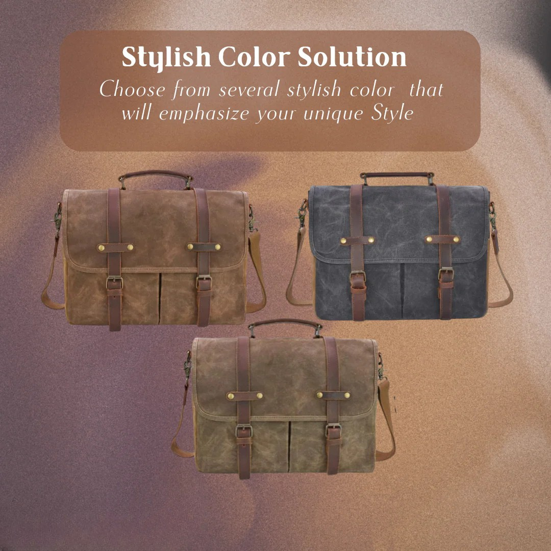 Bennett | Vintage Canvas Messenger with Leather Straps (BUY 1 GET 1 FREE)