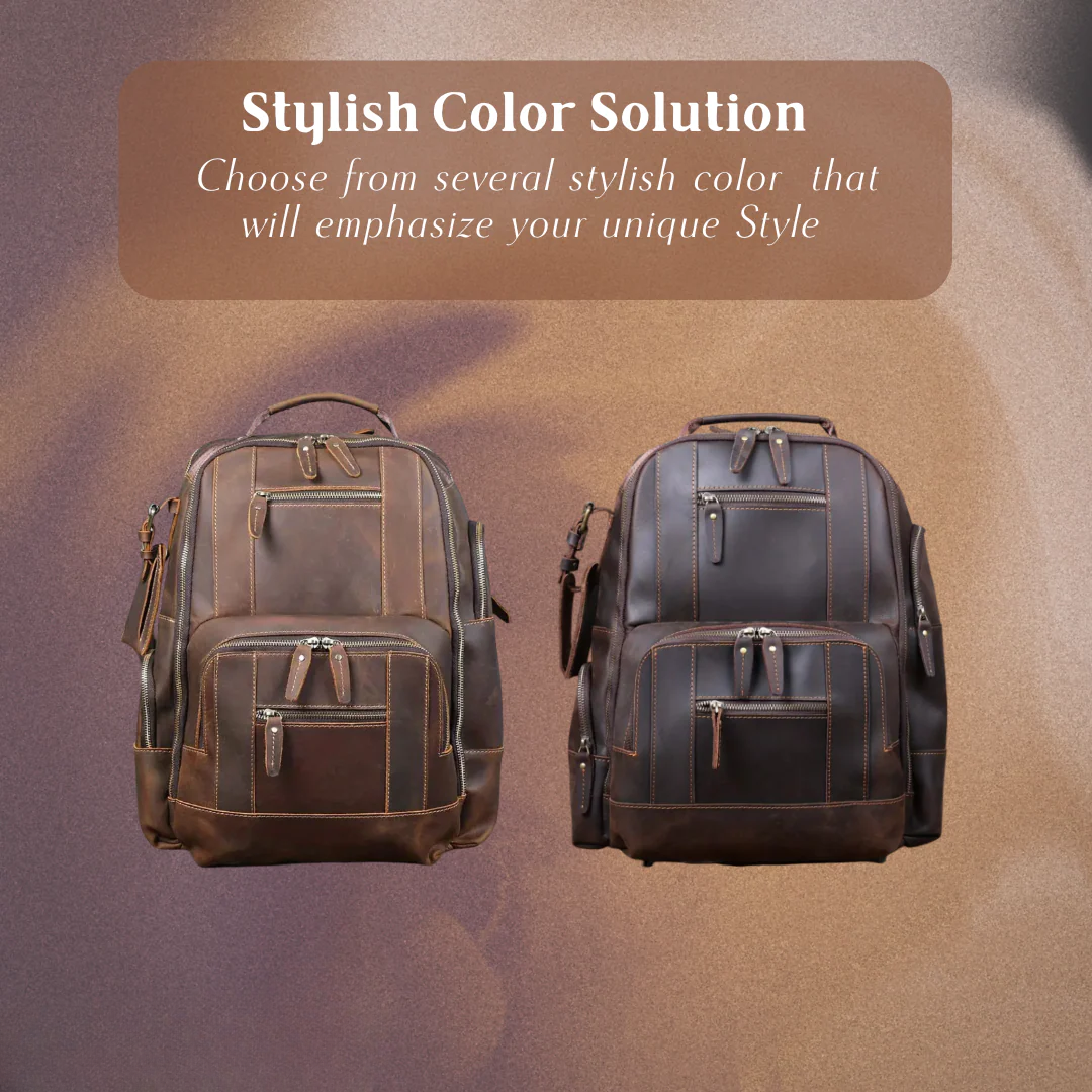 Sterling | Vintage Leather Multi‑Layer Backpack