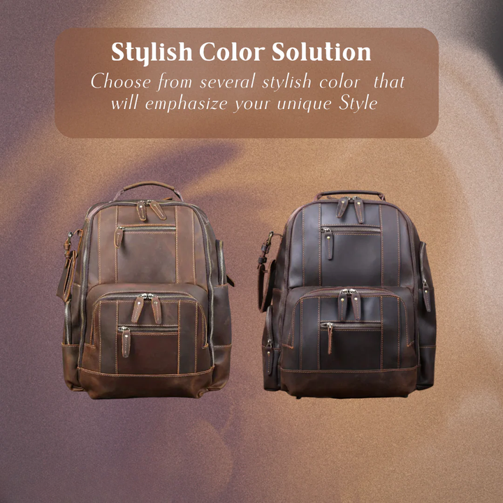 Sterling | Vintage Leather Multi‑Layer Backpack