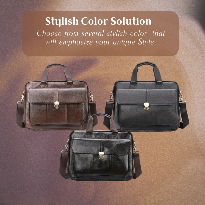 Wyatt | Heritage Leather Briefcase with Secure Lock Flap