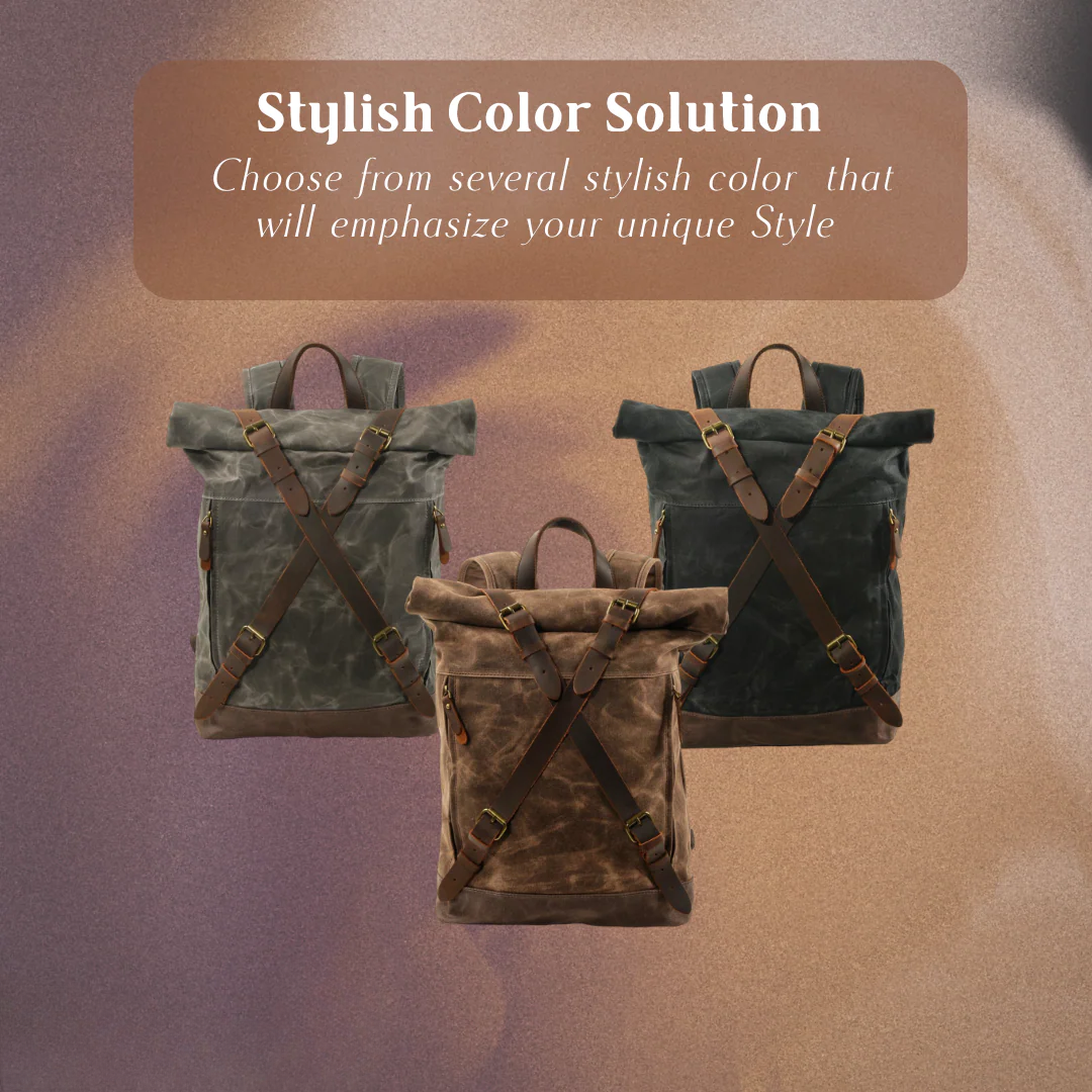 Barron | Waxed Rucksack Canvas Roll-Top Backpack