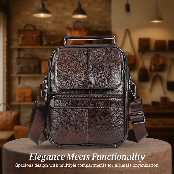 Jasper | Leather Courier Shoulder Bag for Men