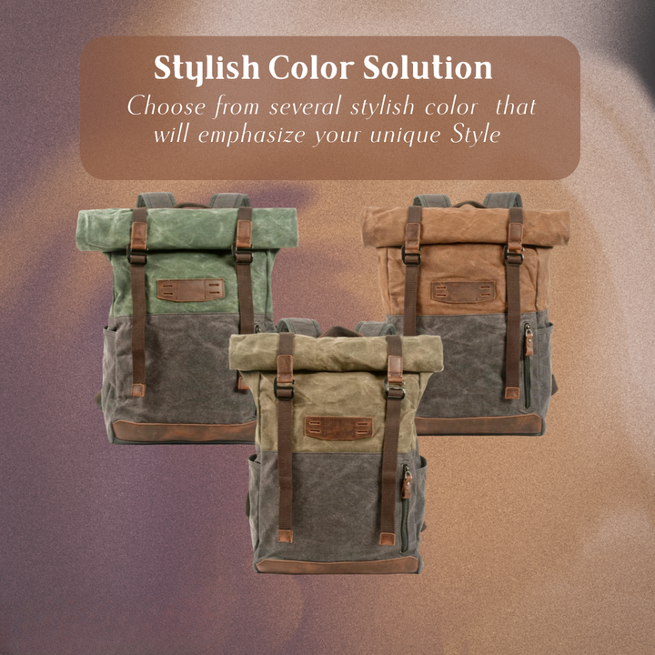 Calvin | Waterproof Canvas Roll-Top Backpack (BUY 1 GET 1 FREE)