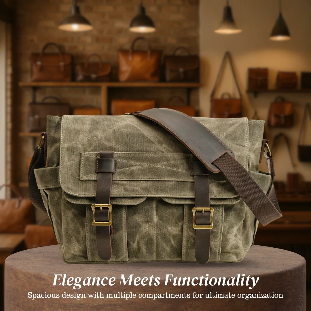 Lester | Retro Textured Canvas Leather | Shoulder Bag