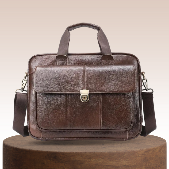 Wyatt | Heritage Leather Briefcase with Secure Lock Flap