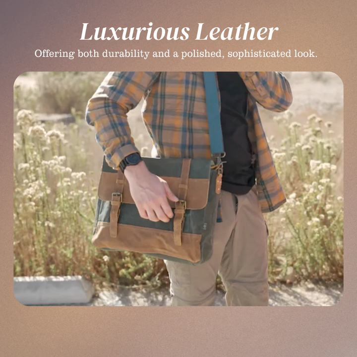 Kevin | Sturdy Canvas Leather | Messenger Bag