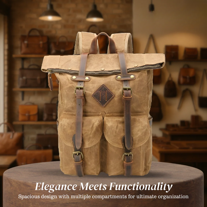 Edriel | Laptop Leather Roll-Top | Backpack