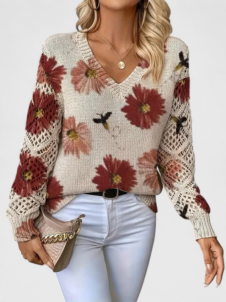 Aurelie | Elegant sweater with floral design