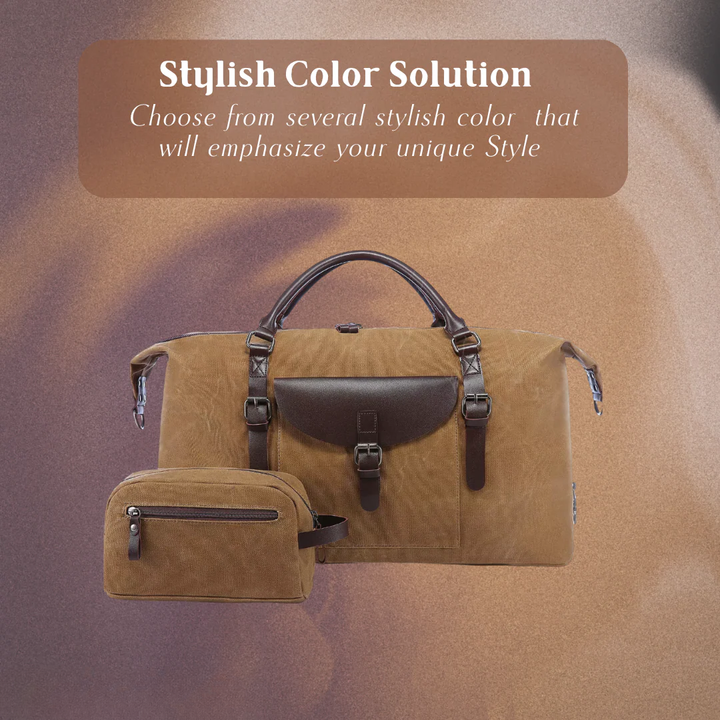 Leo | Stylish Leather Travel Set | Duffel Bag