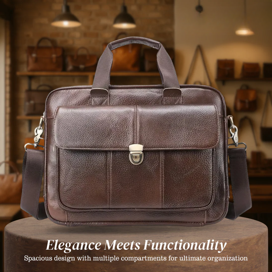Wyatt | Heritage Leather Briefcase with Secure Lock Flap