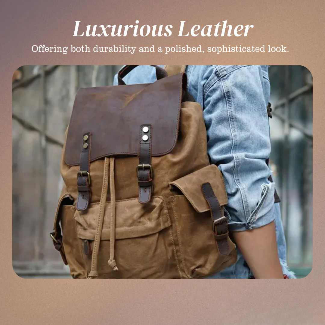 Joey | Classic Waxed Canvas with Leather Flap | Backpack