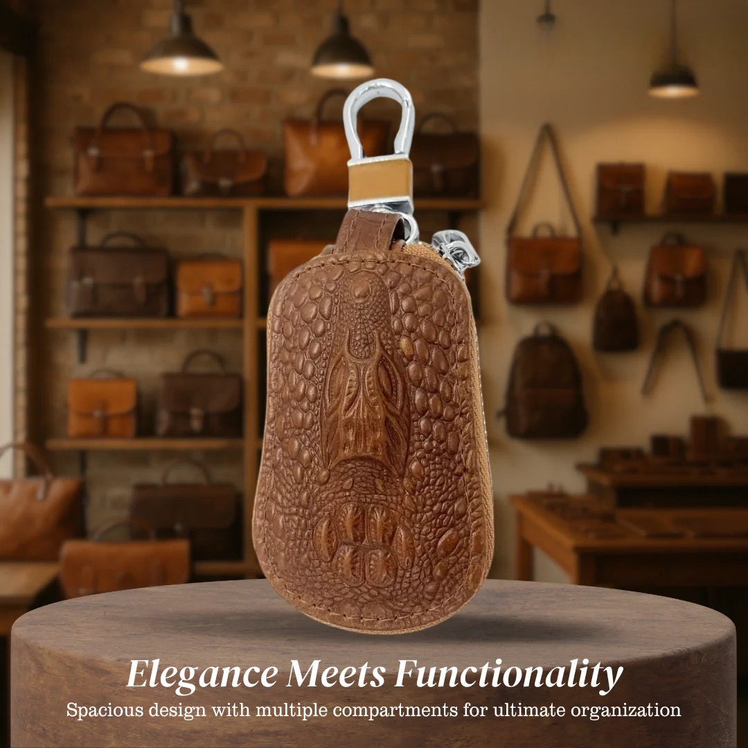Bruno | Crocodile Embossed Leather Key Case
