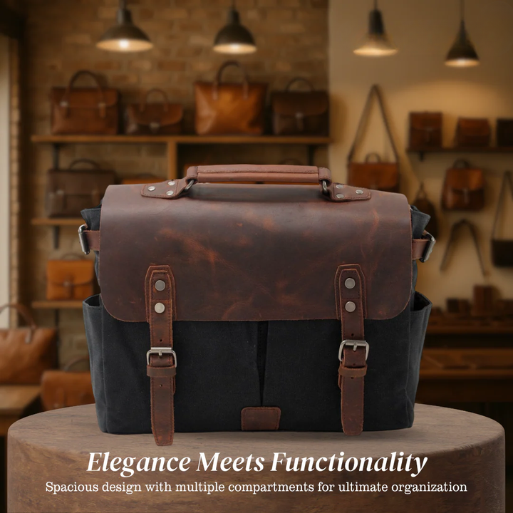 Edward | Vintage Canvas with Leather Flap | Messenger Bag
