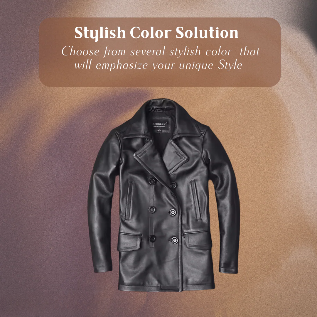 Ford | Men's Cowhide Double-Breasted Leather Jacket