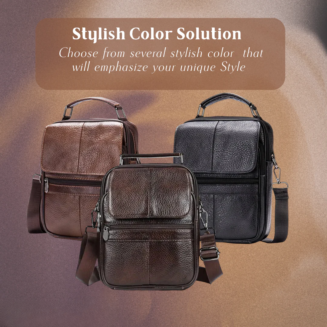 Jasper | Leather Courier Shoulder Bag for Men