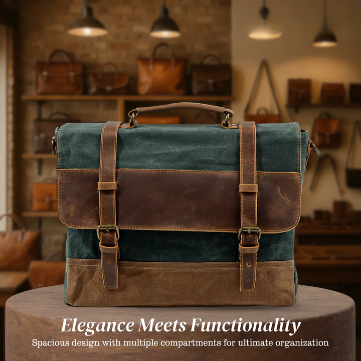 Kevin | Sturdy Canvas Leather | Messenger Bag