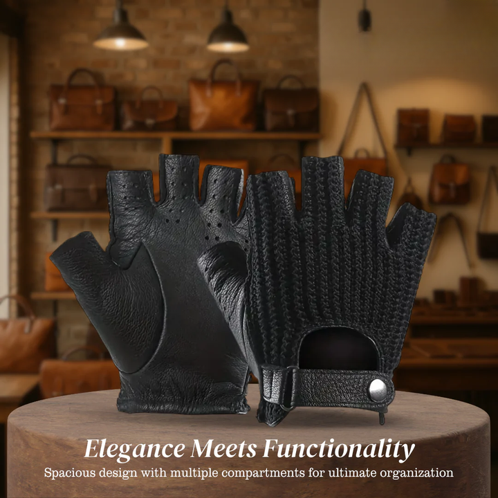 Cillian | Leather Knit Fingerless Driving Gloves (BUY 1 GET 1 FREE)