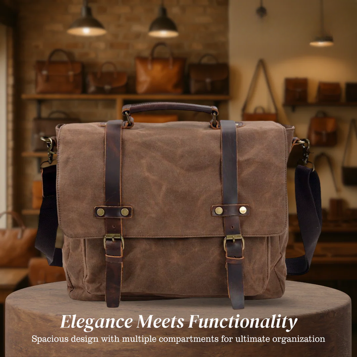 Clark | Vintage Waxed Canvas Leather Straps | Messenger bag