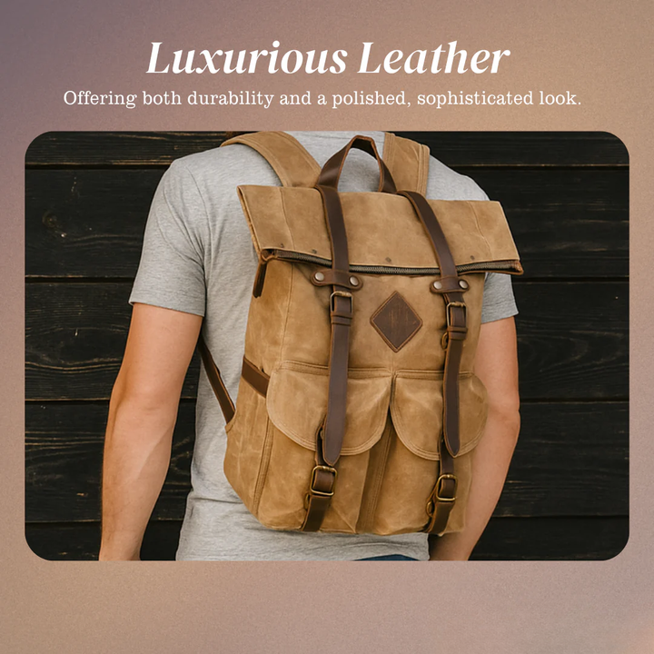 Edriel | Laptop Leather Roll-Top | Backpack