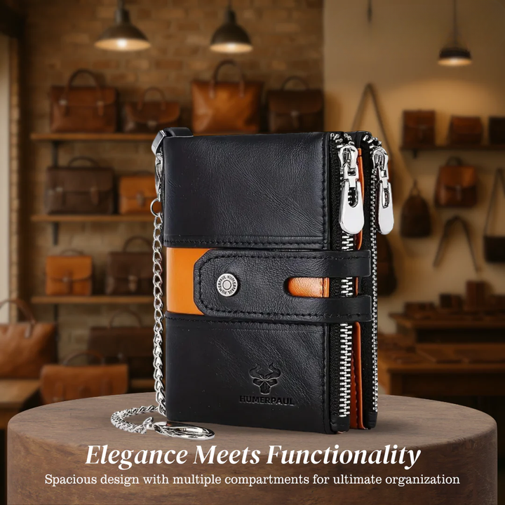 Roque | Leather Chain Strap with Multiple Compartments | Wallet