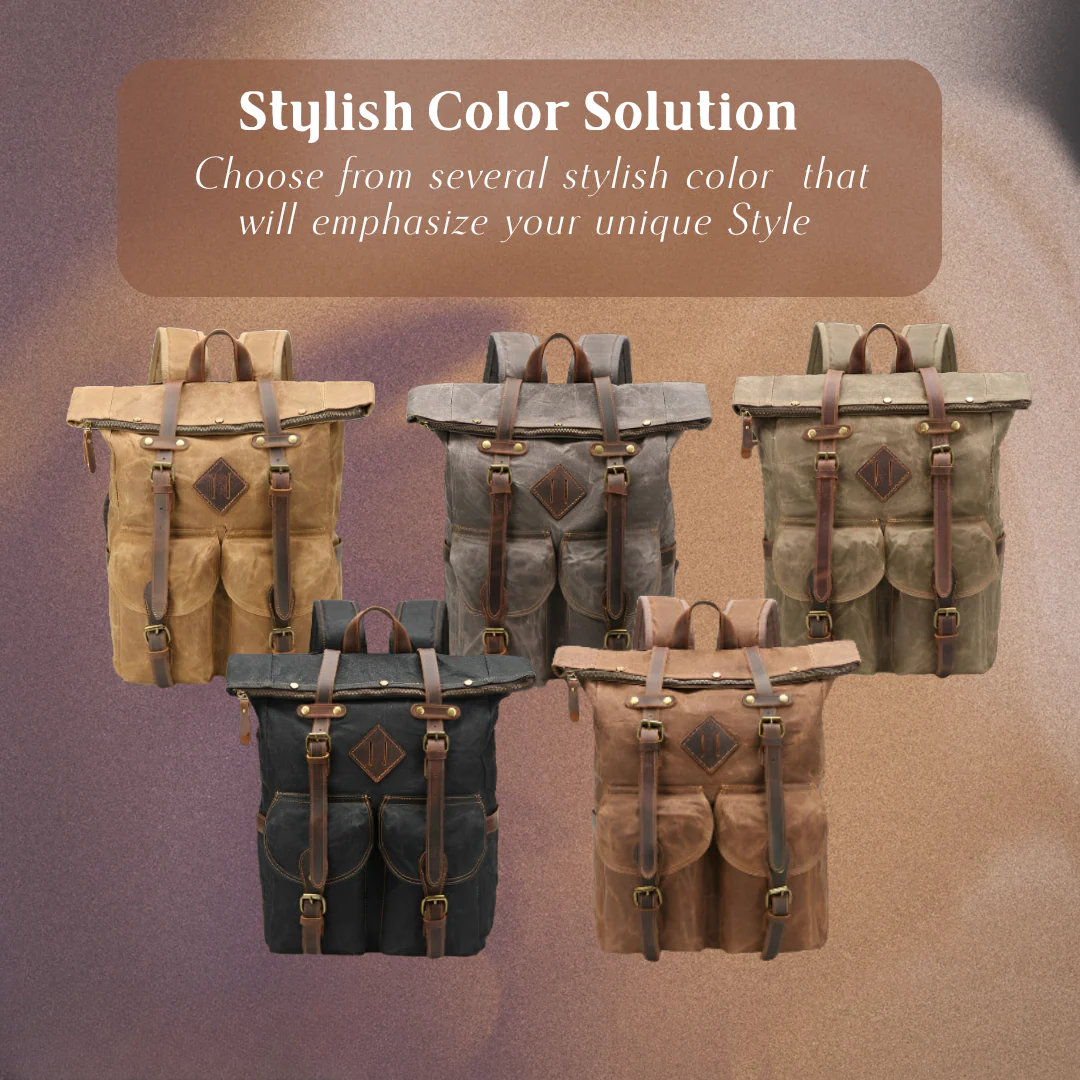 Edriel | Laptop Leather Roll-Top | Backpack