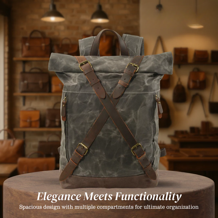 Barron | Waxed Rucksack Canvas Roll-Top Backpack