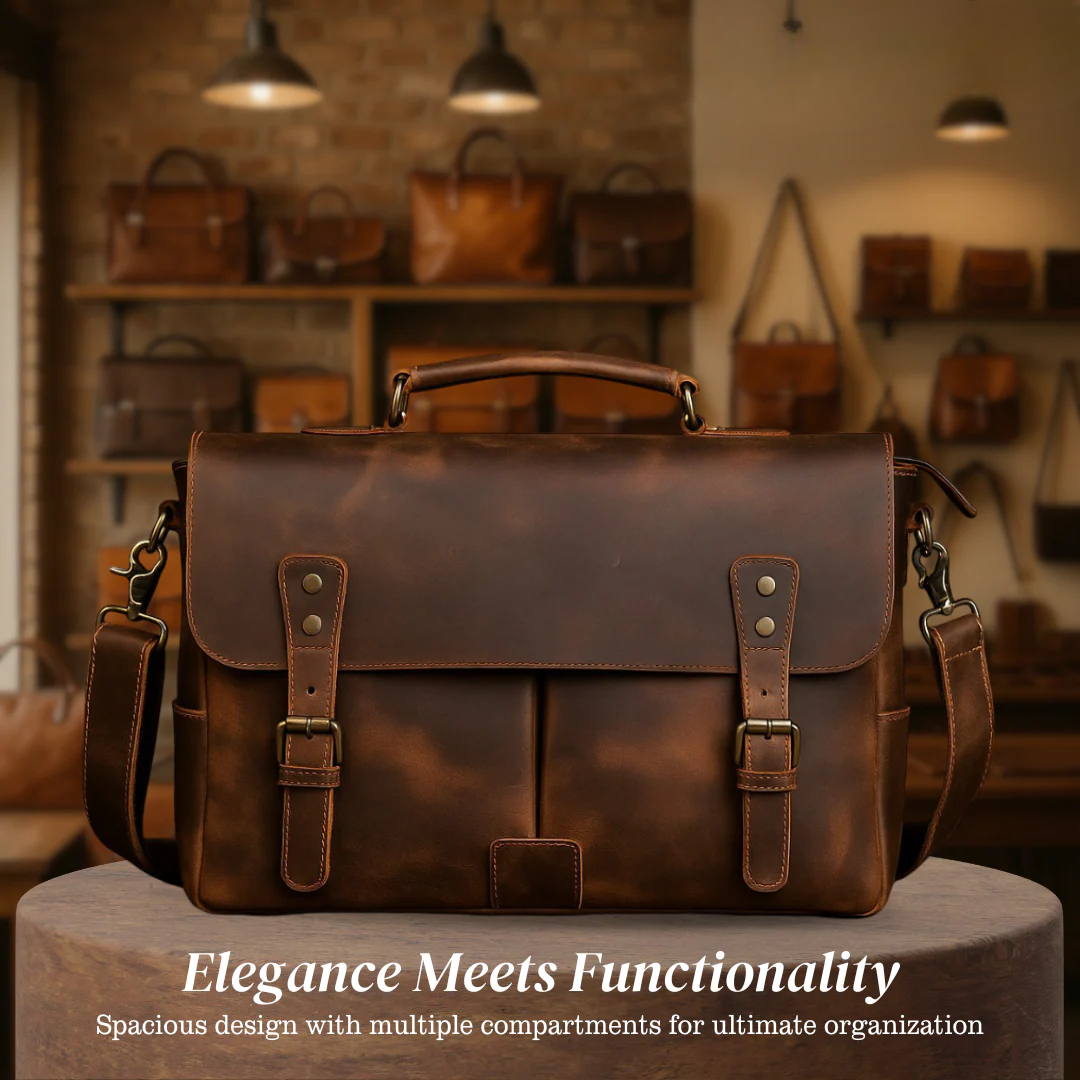 Clinton | Retro Leather Messenger Bag