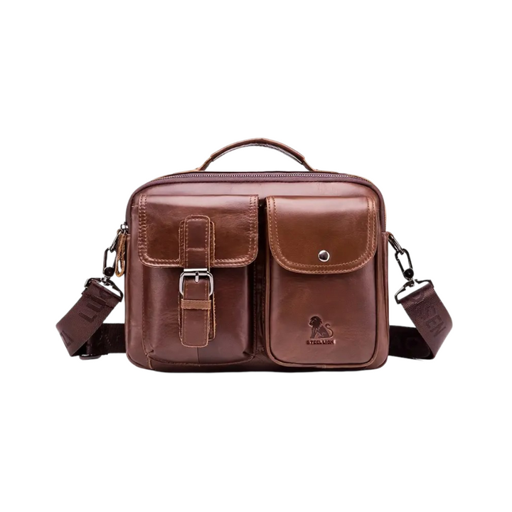 Grady | Classic Leather Shoulder Bag with Vintage Buckle Detail