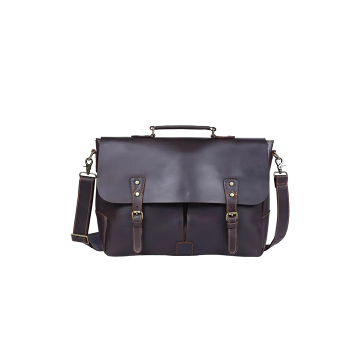 Beau | Vintage Leather Messenger with Classic Buckle Flap