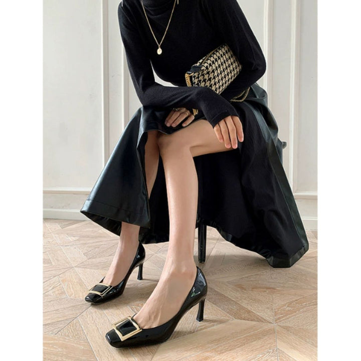 Narella™ | Elegant medium-heeled square-toe sandals
