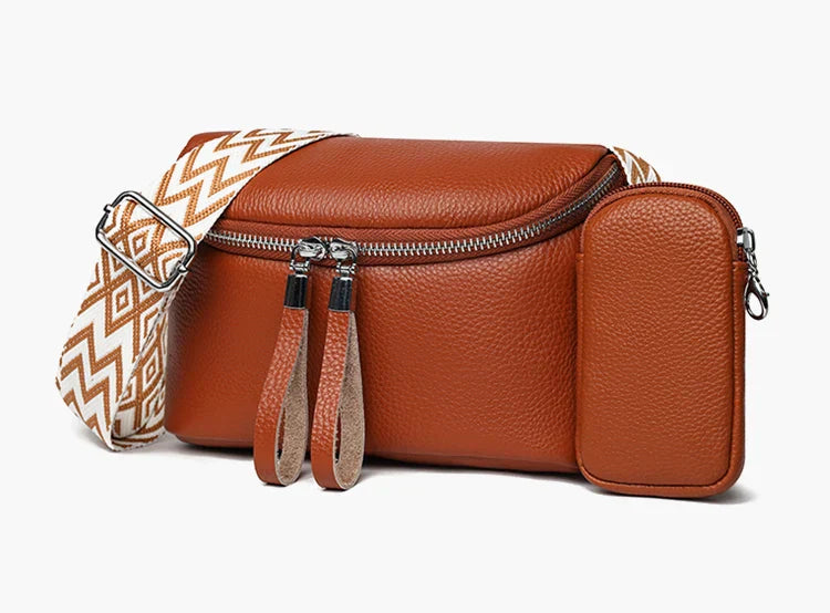 Nina | Top-zip Leather Shoulder Bag