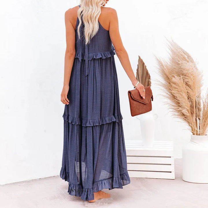 Sarah | Maxi Dress with Ruffles and Halter (Almost Sold Out)