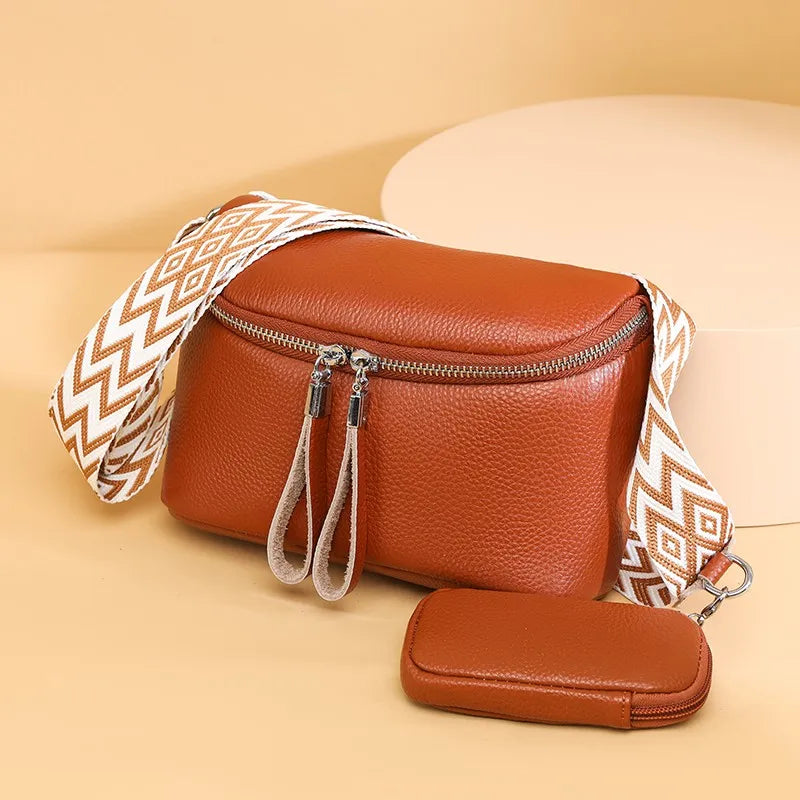 Nina | Top-zip Leather Shoulder Bag
