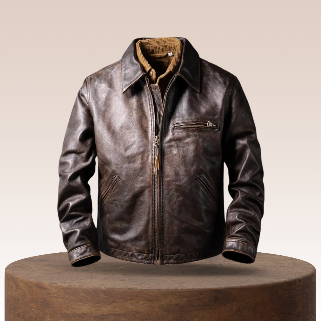 Magnus | Men’s Dark Brown Classic Style Leather Jacket